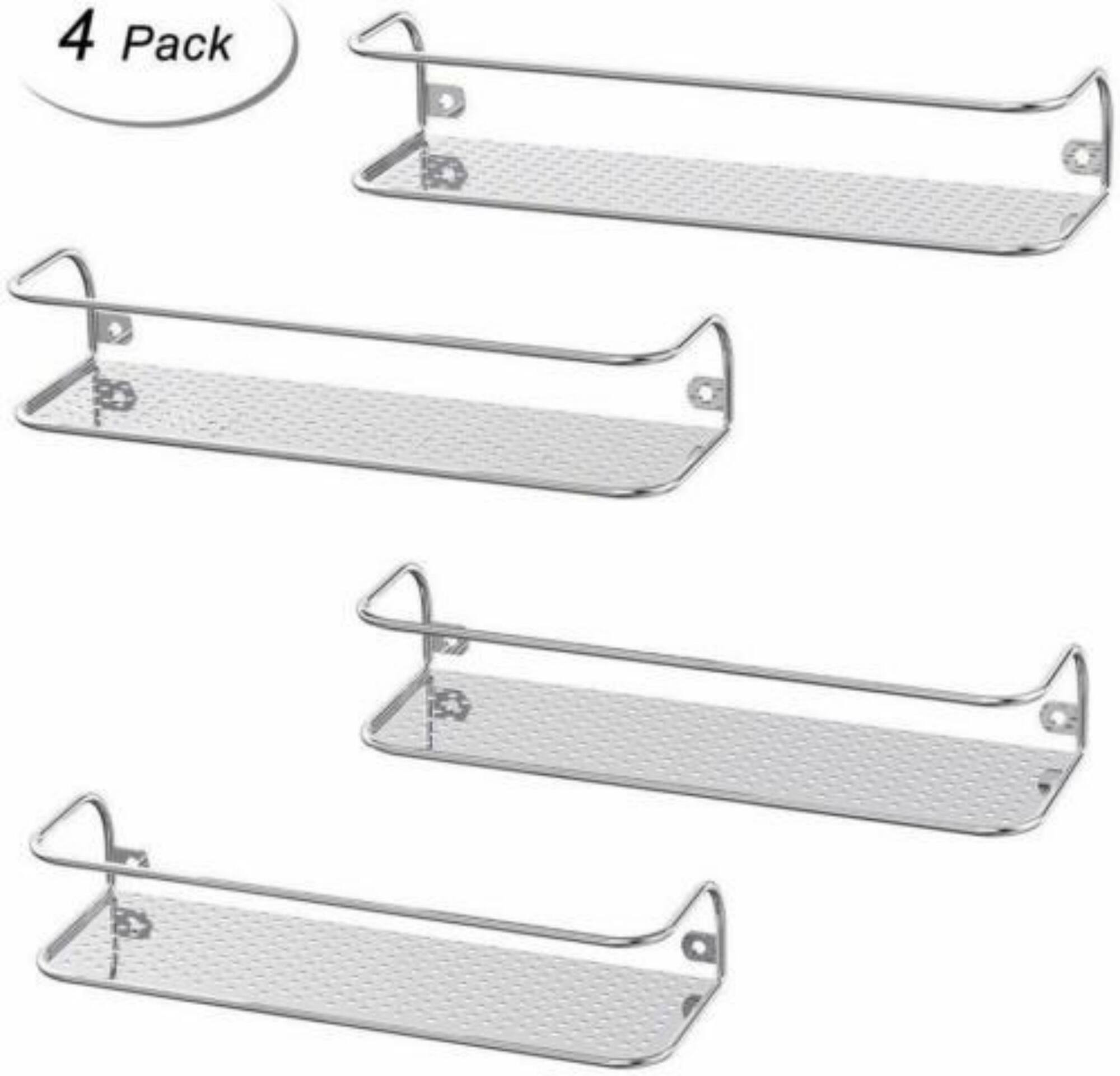 NEX™ Chrome Wall-Mount Spice Rack with Guard Rail, 4ct.